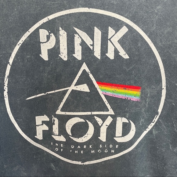 PINK FLOYD Acid Washed Cropped Hoodie - Picture 2 of 6